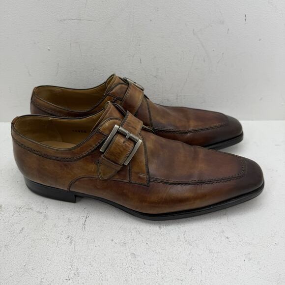 Magnanni Mauricio 15955 Monk Strap Men\'s Size 10 M Shoes Slip On Oxford Brown main image 5